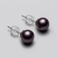 Enchanting Purple Pearl Stud Earrings 8.3mm S925 Sterling Silver Minimalist Elegant 7