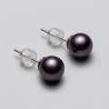 Enchanting Purple Pearl Stud Earrings 8.3mm S925 Sterling Silver Minimalist Elegant 7