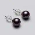 Enchanting Purple Pearl Stud Earrings 8.3mm S925 Sterling Silver Minimalist Elegant 7