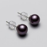 Enchanting Purple Pearl Stud Earrings 8.3mm S925 Sterling Silver Minimalist Elegant thumbnail 7