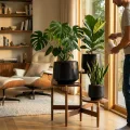 Set of 3 Handmade Black Matte Ceramic Planters - 15/11/9 Inch Modern Pots 2