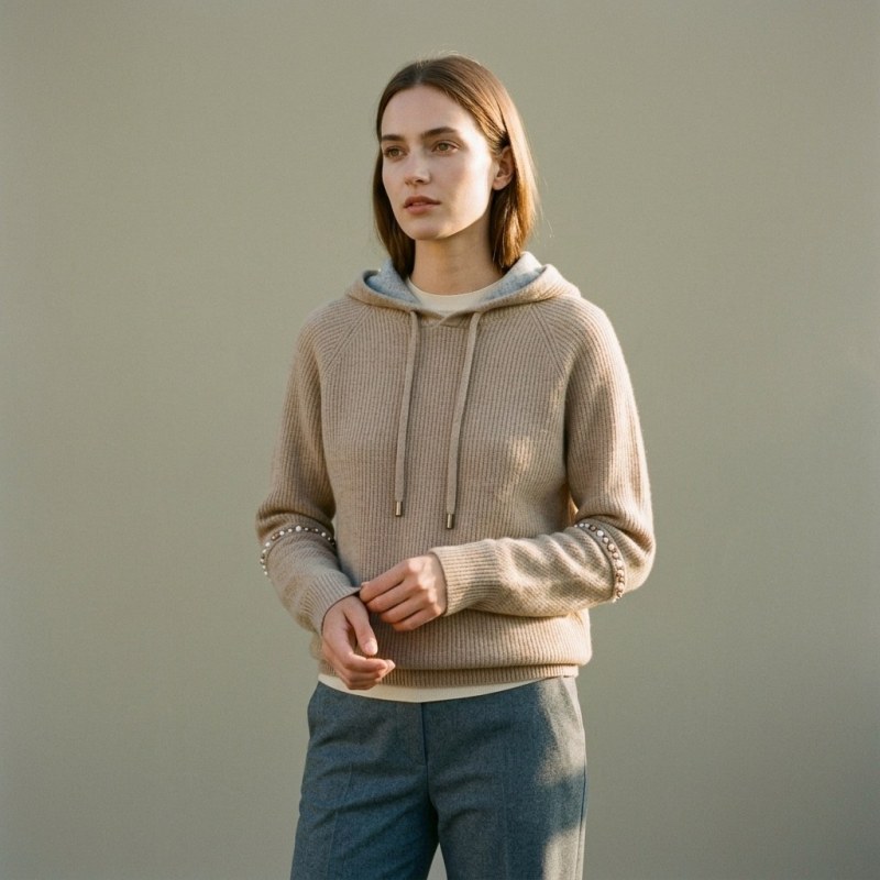 100% Pure Cashmere Women's Hoodie - Image 2