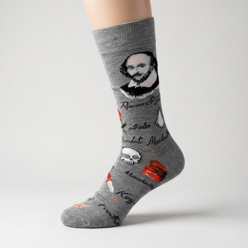 Shakespeare Literary Novelty Crew Socks - Unisex Premium Cotton Blend - Main Image