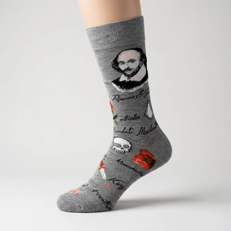Shakespeare Literary Novelty Crew Socks - Unisex Premium Cotton Blend - Main Image