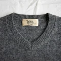 Men's 100% Pure Cashmere V-Neck Sweater - Premium Charcoal Grey Pullover 4