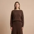 Premium Women's Cashmere A-Line Maxi Skirt - Elegant Coffee Brown, Size L 7