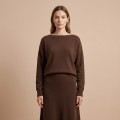 Premium Women's Cashmere A-Line Maxi Skirt - Elegant Coffee Brown, Size L 7