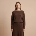 Premium Women's Cashmere A-Line Maxi Skirt - Elegant Coffee Brown, Size L 7