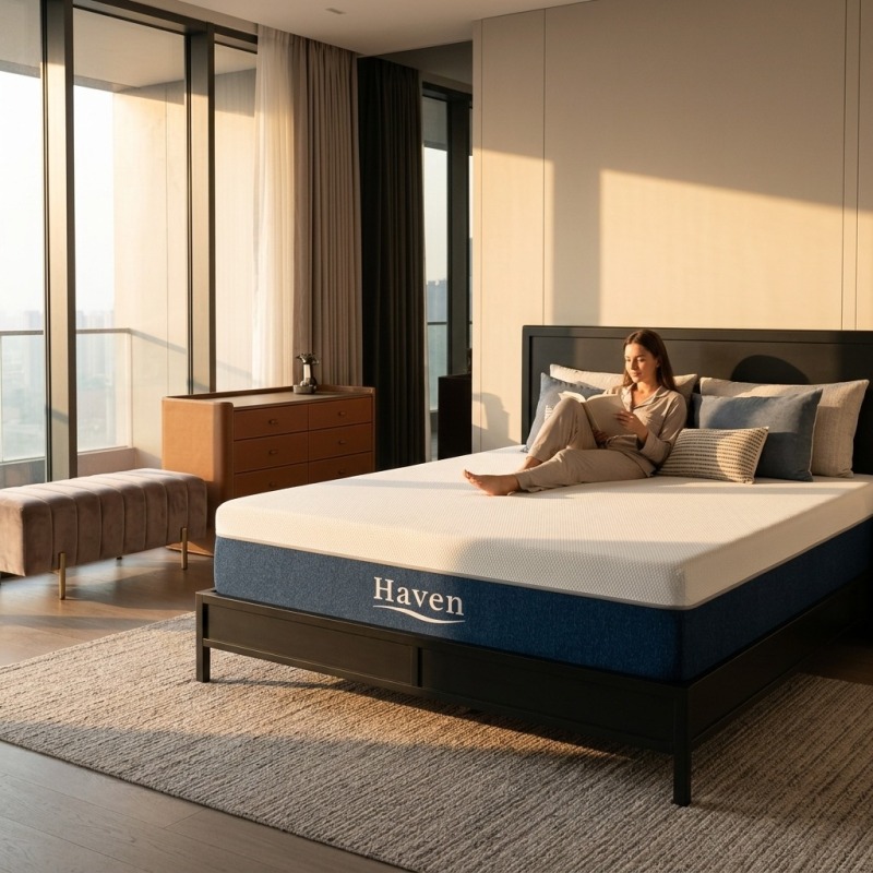 EGOHOME Haven Gel Memory Foam Mattress 12-Inch Cooling Cover & Pressure Relief - Image 3