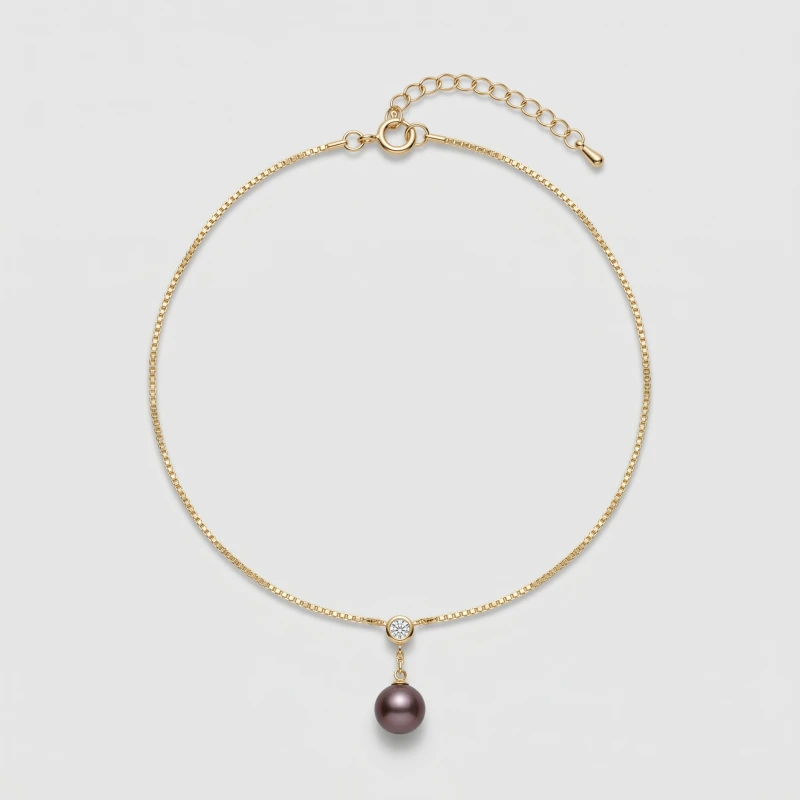 Purple Pearl Necklace 11.38mm 20in - Main Image