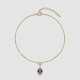 Purple Pearl Necklace 11.38mm 20in thumbnail 1