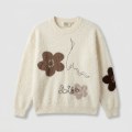 100% Pure Cashmere Long-pile Brushed Women's Crew Neck Sweater