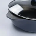 12 inch Die-Cast Deep Frying Pan, Low Smoke & Wear-Resistant, with Tempered Glass Lid, Compatible with All Cooktops 2