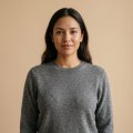 Women's 100% Pure Cashmere Sweater - Heather Gray, Low Neck, Basic Style 1