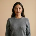 Women's 100% Pure Cashmere Sweater - Heather Gray, Low Neck, Basic Style 1