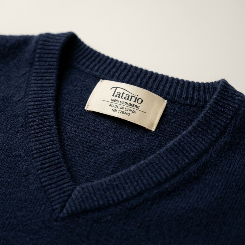 100% Pure Cashmere Men's V-Neck Sweater - Image 4