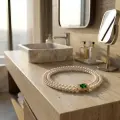 Elegant Double-Strand AAA Pearl Necklace with Emerald-Green Sapphire Clasp 2