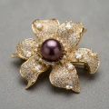 Lustrous Mauve-Hued Pearl Petal Brooch, 11.68mm 9