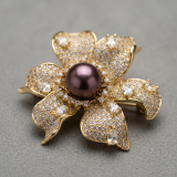Lustrous Mauve-Hued Pearl Petal Brooch, 11.68mm thumbnail 9