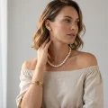 Silver-White Freshwater Pearl Necklace, 8.2-9.8mm 2