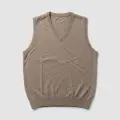 Men's 100% Pure Cashmere Premium V-Neck Vest - Light Coffee, Classic Slim Fit 7