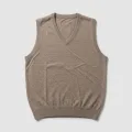 Men's 100% Pure Cashmere Premium V-Neck Vest - Light Coffee, Classic Slim Fit 7