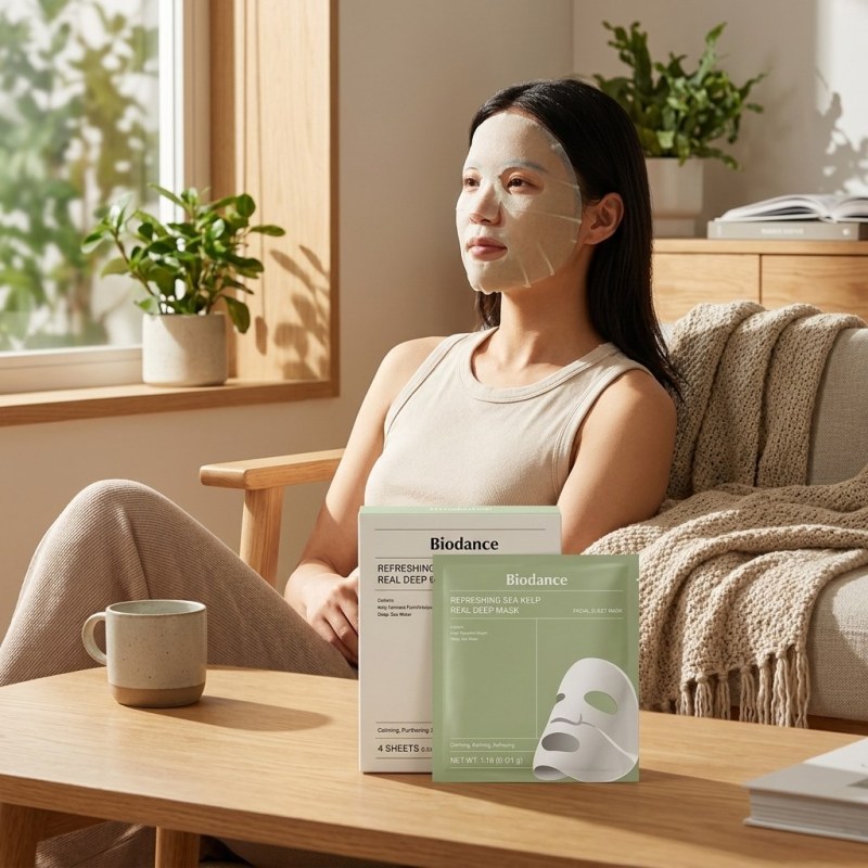 BIODANCE Refreshing Sea Kelp Real Deep Mask - 4 Sheets Soothing & Cooling - Image 3