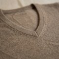 Men's 100% Pure Cashmere Premium V-Neck Vest - Light Coffee, Classic Slim Fit 6