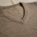 Men's 100% Pure Cashmere Premium V-Neck Vest - Light Coffee, Classic Slim Fit 6