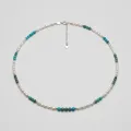 Natural Turquoise & Pearl Necklace 3.6-3.8mm, 18in 1