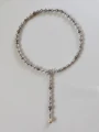 Seawater Silver-Grey Irregular Pearl Necklace, 8-11mm, 24in 1
