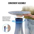 17'' Elegant Ceramic Bird Bath - Blue Ombre Floral Pedestal for Garden 4