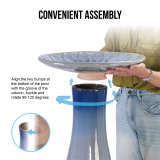17'' Elegant Ceramic Bird Bath - Blue Ombre Floral Pedestal for Garden thumbnail 4