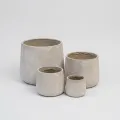 4-Piece Handmade Ceramic Planter Set - Minimalist Matte Texture, Indoor & Outdoor Use 1