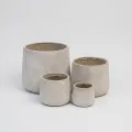 4-Piece Handmade Ceramic Planter Set - Minimalist Matte Texture, Indoor & Outdoor Use 1