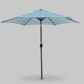 9ft Blue Striped Outdoor Umbrella with Crank Handle and Push-Button Tilt 3