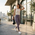 Women's Premium Buttery Soft Yoga Pants | 20% Lycra® Fabric- PurpleGrey 3