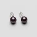 Enchanting Purple Pearl Stud Earrings 8.3mm S925 Sterling Silver Minimalist Elegant 4