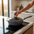 12 inch Die-Cast Deep Frying Pan, Low Smoke & Wear-Resistant, with Tempered Glass Lid, Compatible with All Cooktops 3