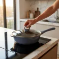 12 inch Die-Cast Deep Frying Pan, Low Smoke & Wear-Resistant, with Tempered Glass Lid, Compatible with All Cooktops 3