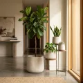 4-Piece Handmade Ceramic Planter Set - Minimalist Matte Texture, Indoor & Outdoor Use 2