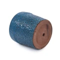 Set of 3 Handmade Blue Textured Ceramic Planters (15/12/9 inches) Breathable Flower Pots 6