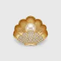 Elegant Seashell Freshwater Pearl Brooch with Sparkling Zirconia 11mm 1