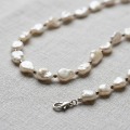 Shining Silver Baroque Freshwater Pearl Necklace, 16.5in 8