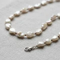 Shining Silver Baroque Freshwater Pearl Necklace, 16.5in 8