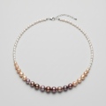 Purple Pearl and Seed Pearl Gradient Necklace, 9.83mm-4.10mm, 18in + 2.5in 1
