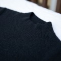 Women's 100% Pure Cashmere Black Mock Neck Sweater 6