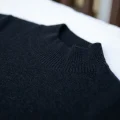 Women's 100% Pure Cashmere Black Mock Neck Sweater 6