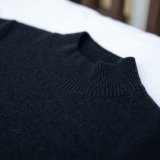 Women's 100% Pure Cashmere Black Mock Neck Sweater thumbnail 6