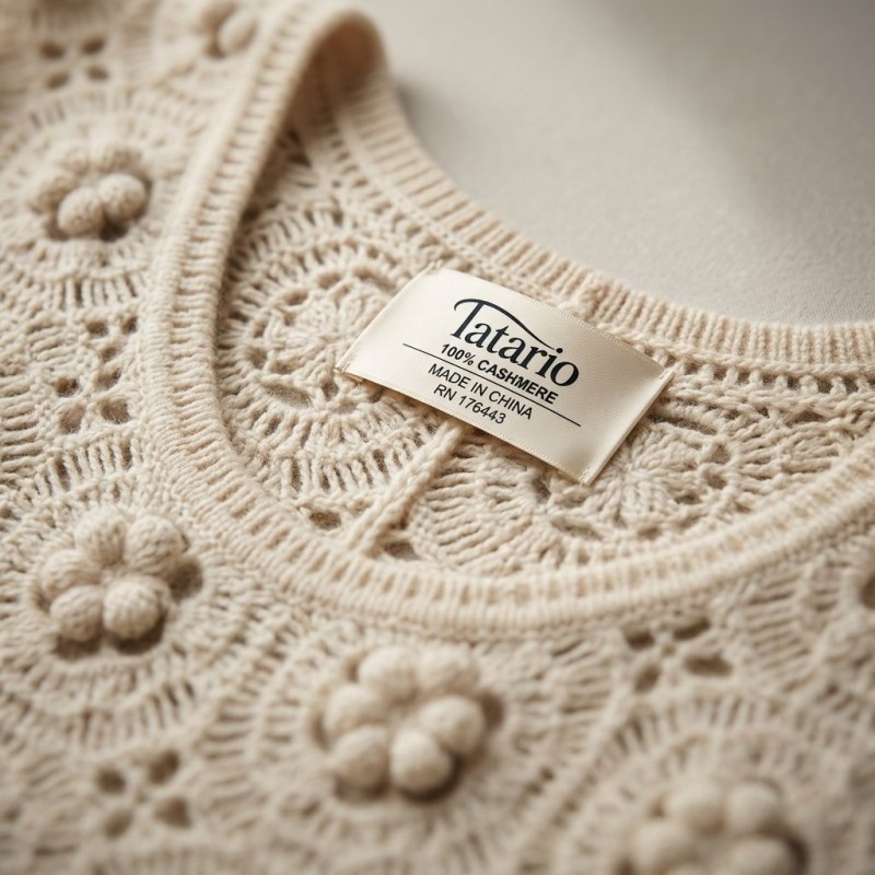 Tatario Women's 100% Pure Cashmere Hollow-Out Floral Knit Vest - Image 4